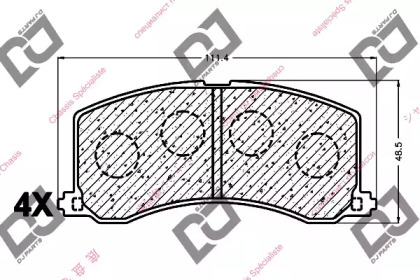 Комплект тормозных колодок DJ PARTS BP1118